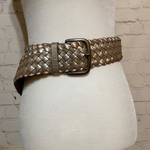 FOSSIL Metallic Weave Silver Belt